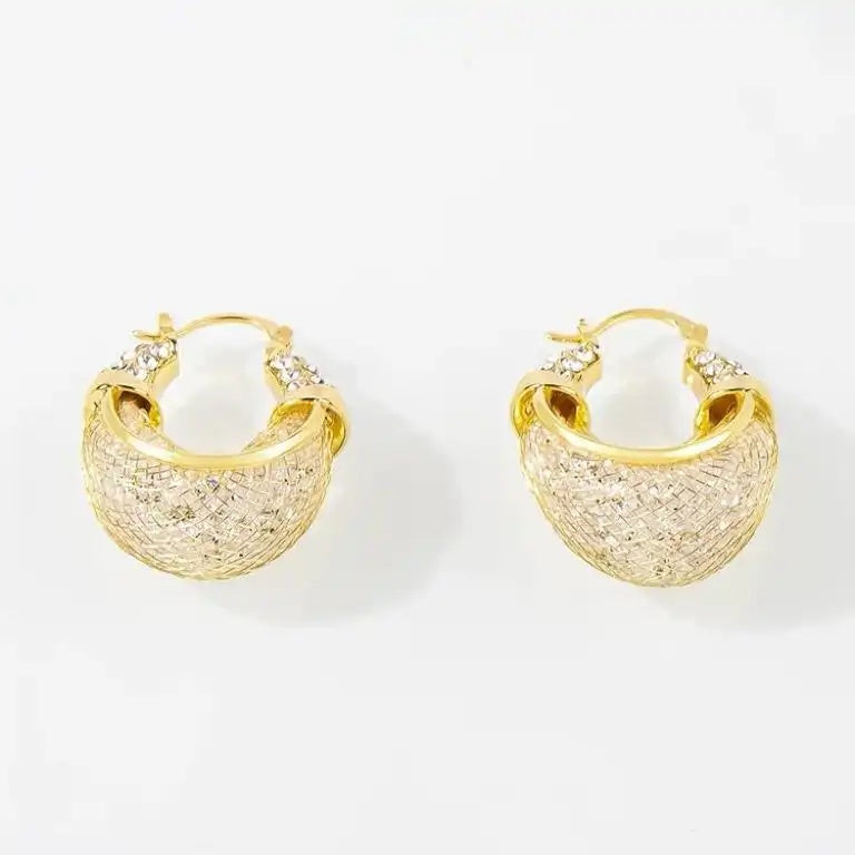 Gold Thread Mesh Earrings