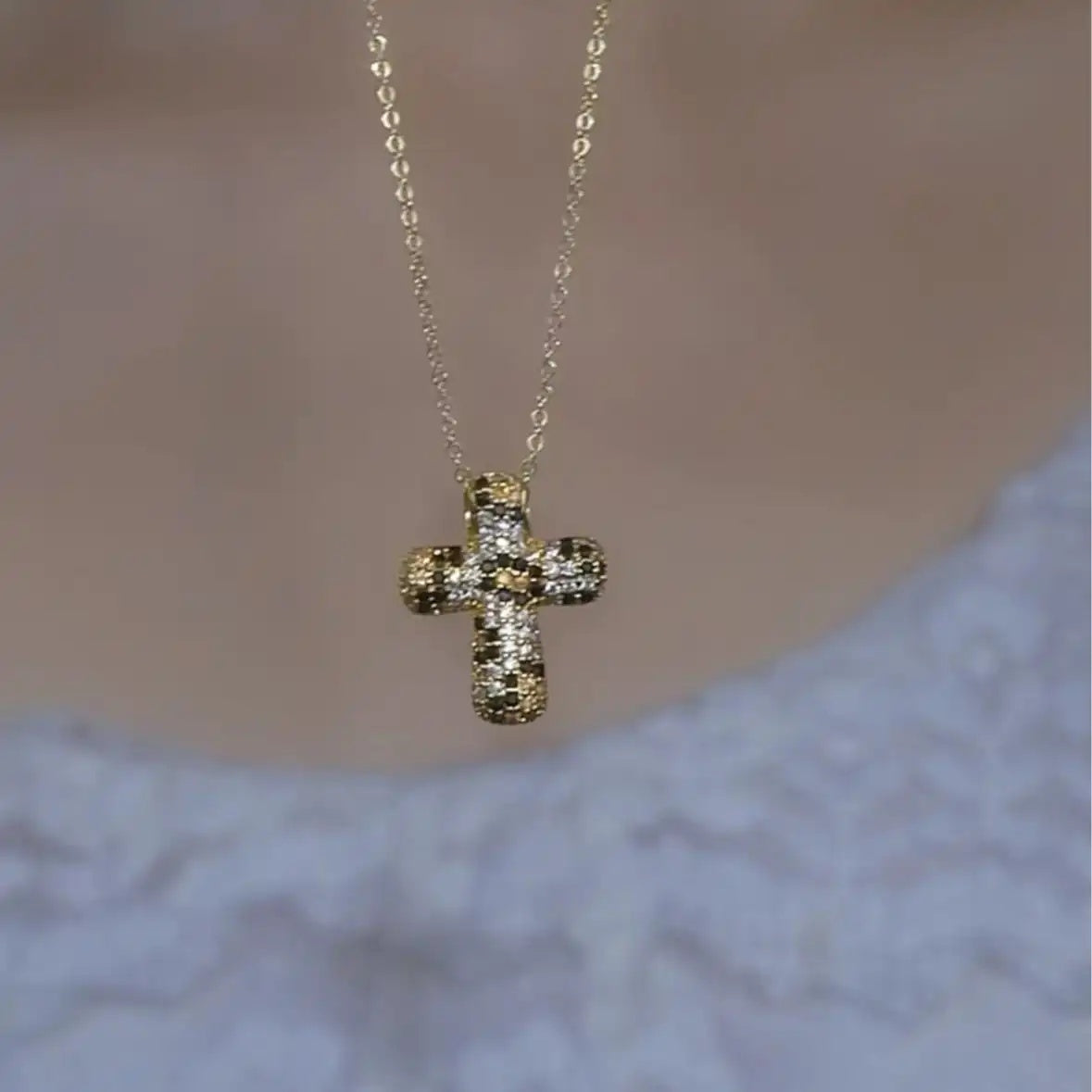 Gold-Tone Cross Pendant Necklace