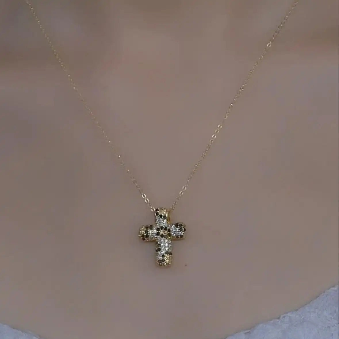 Gold-Tone Cross Pendant Necklace
