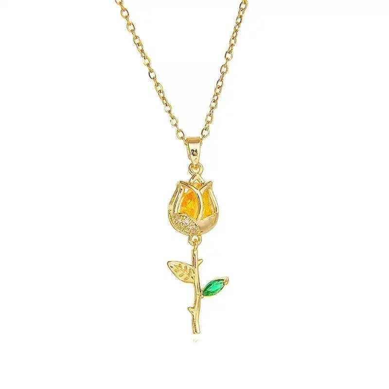 Gold-Tone Crystal Pendant Necklace