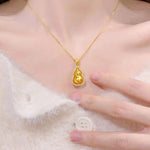 Gold-Tone Gourd Pendant Necklace