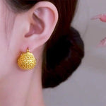 Gold Vegetable Basket Earrings