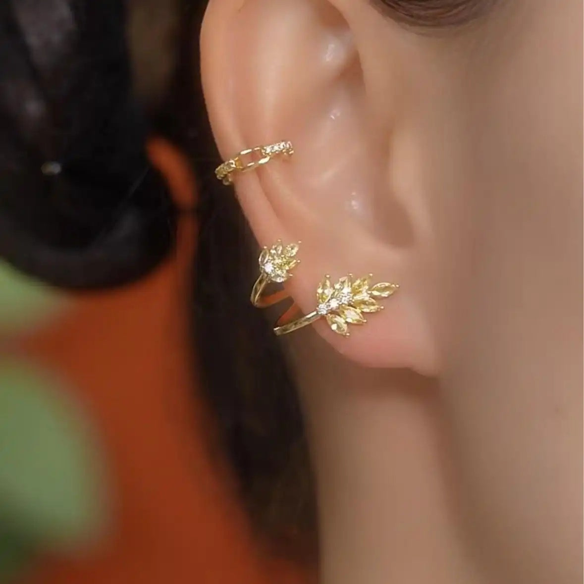 Gold Wheat Earrings
