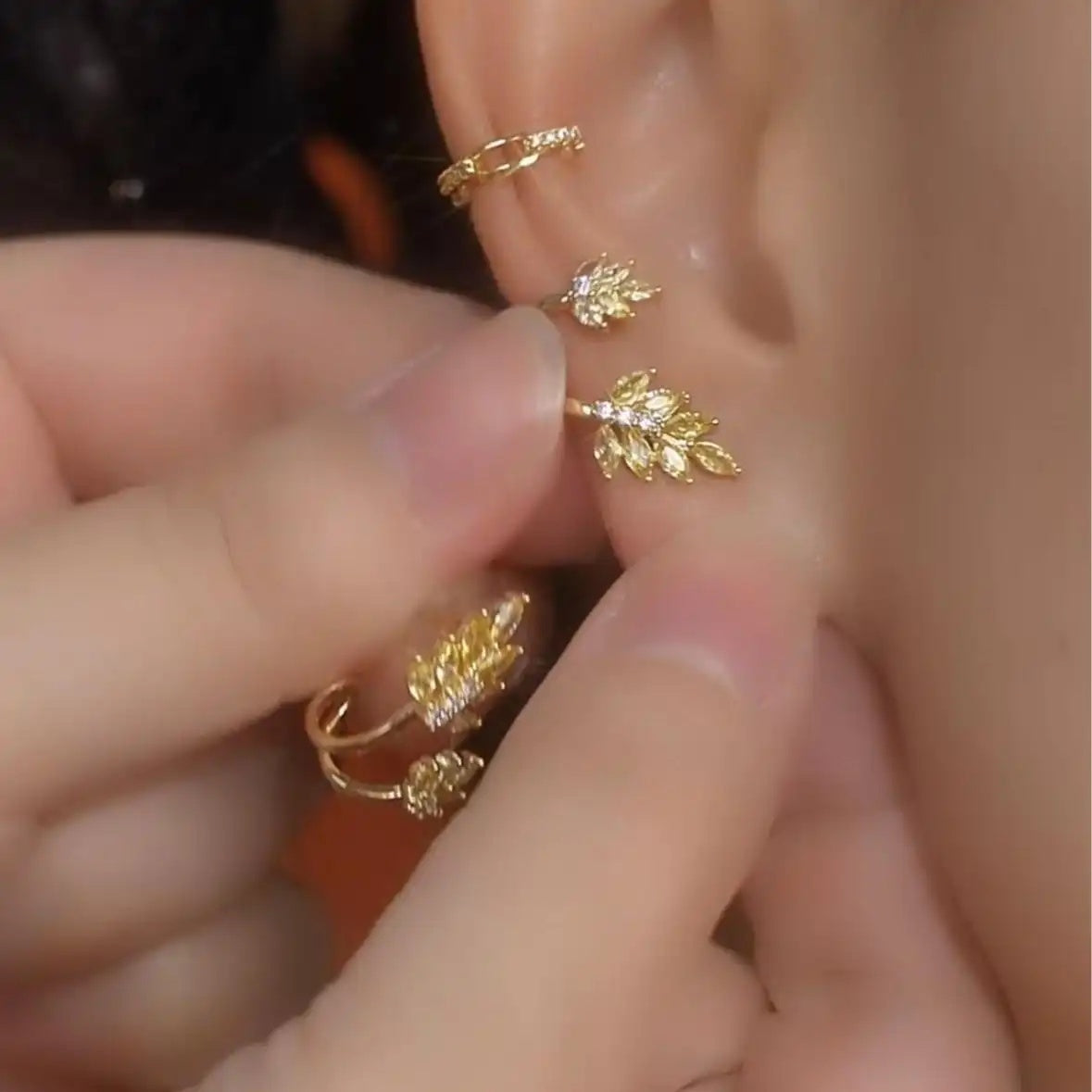 Gold Wheat Earrings