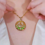 Gold Wire Circle Pendant Necklace