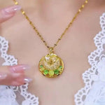 Gold Wire Circle Pendant Necklace