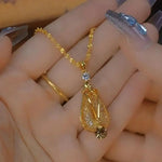 Gold Wire Teardrop Necklace