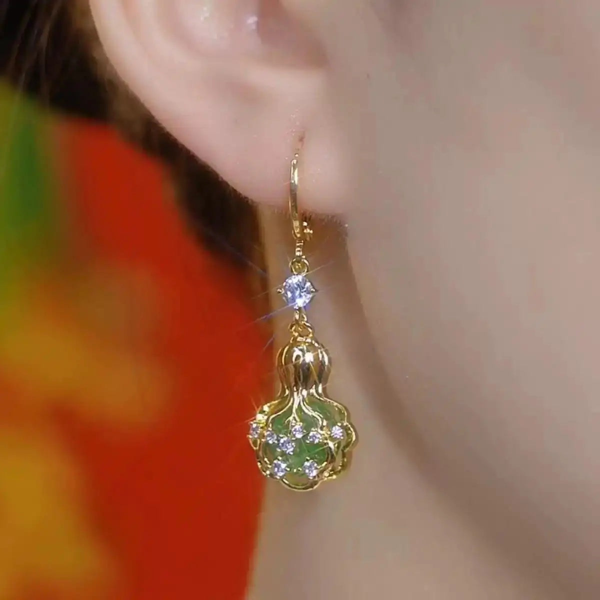 Gourd Gold Drop Earrings