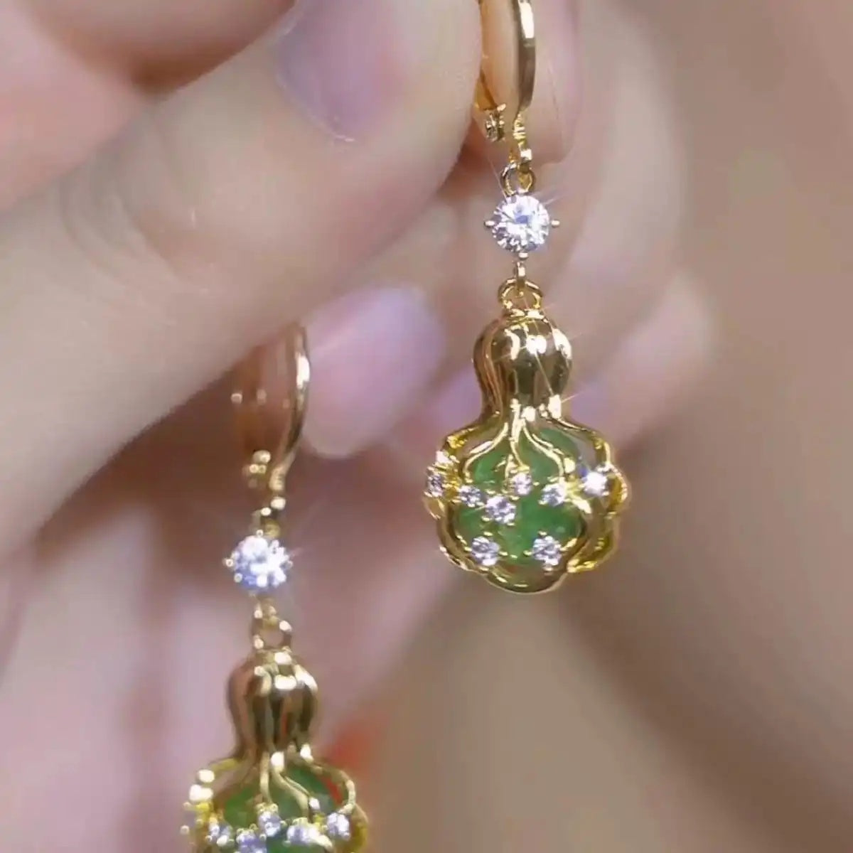 Gourd Gold Drop Earrings