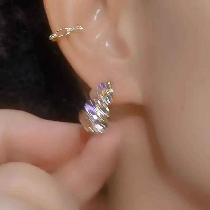 Gradient Crystal Hoop Earrings