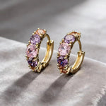Gradient Gemstone Hoop Earrings
