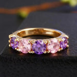 Gradient Gemstone Hoop Earrings