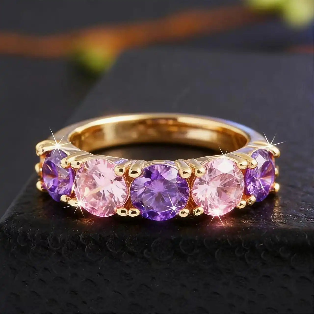 Gradient Gemstone Hoop Earrings