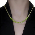 Green Bamboo Sweater Chain Necklace