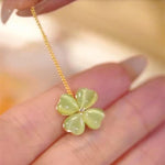 Green Cat Eye Flower Drop Earrings