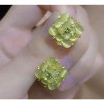 Green Crystal Cold Geometric Earrings