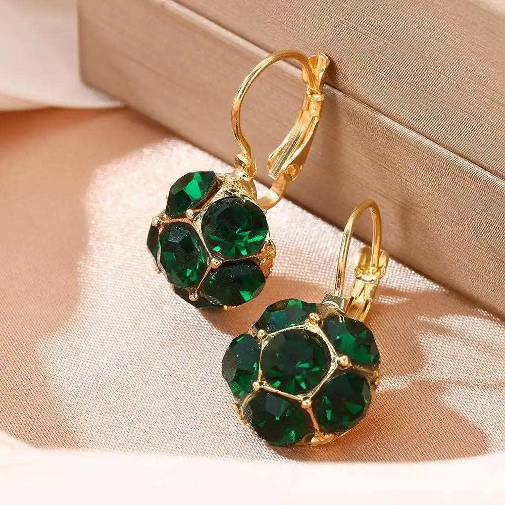 Green Crystal Ear Cuffs