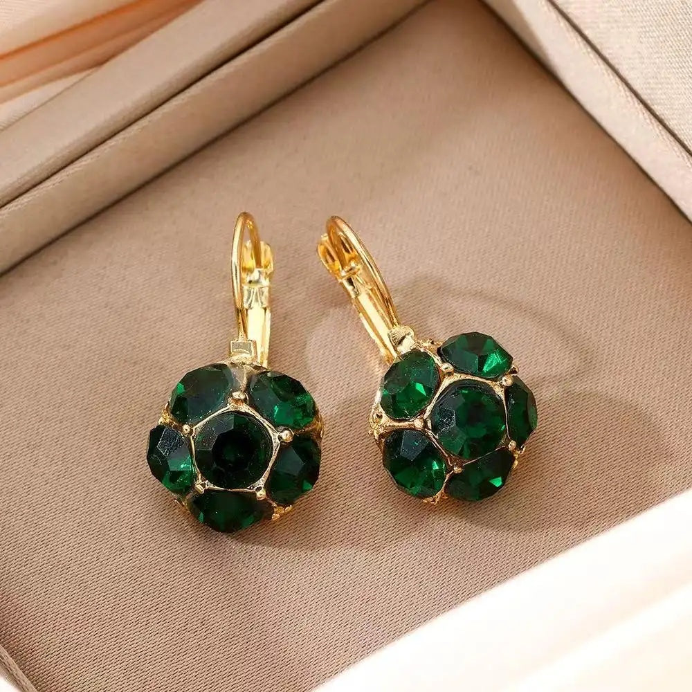 Green Crystal Ear Cuffs