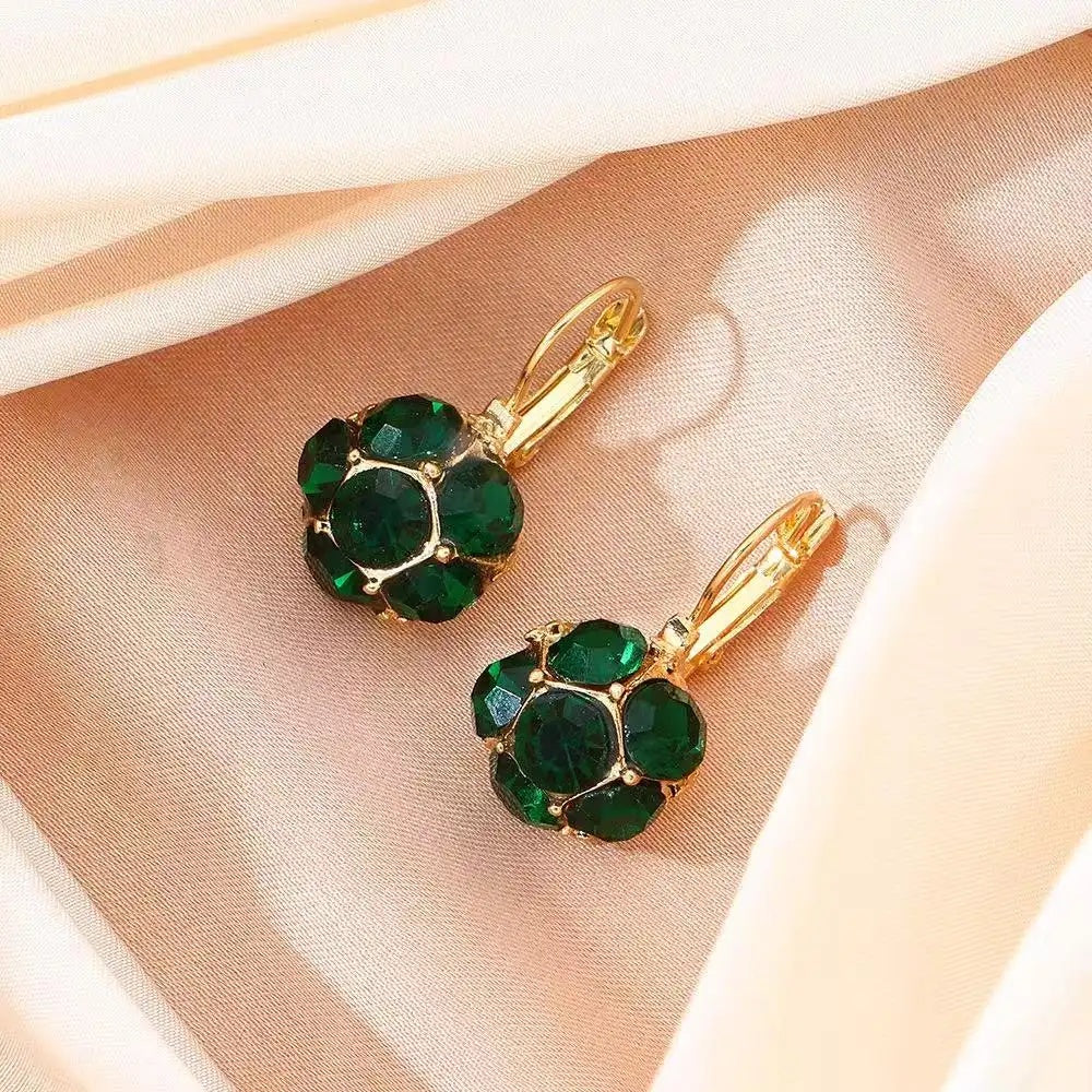 Green Crystal Ear Cuffs