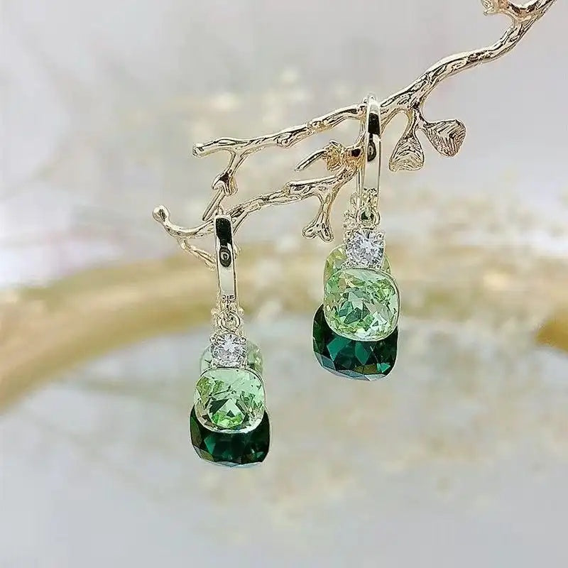 Green Crystal Earrings