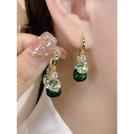 Green Crystal Earrings