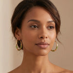 Green Crystal Large Hoop Earrings