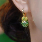 Green Durian Crystal Fruit Hoop Earrings