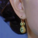 Green Durian Crystal Hoop Earrings