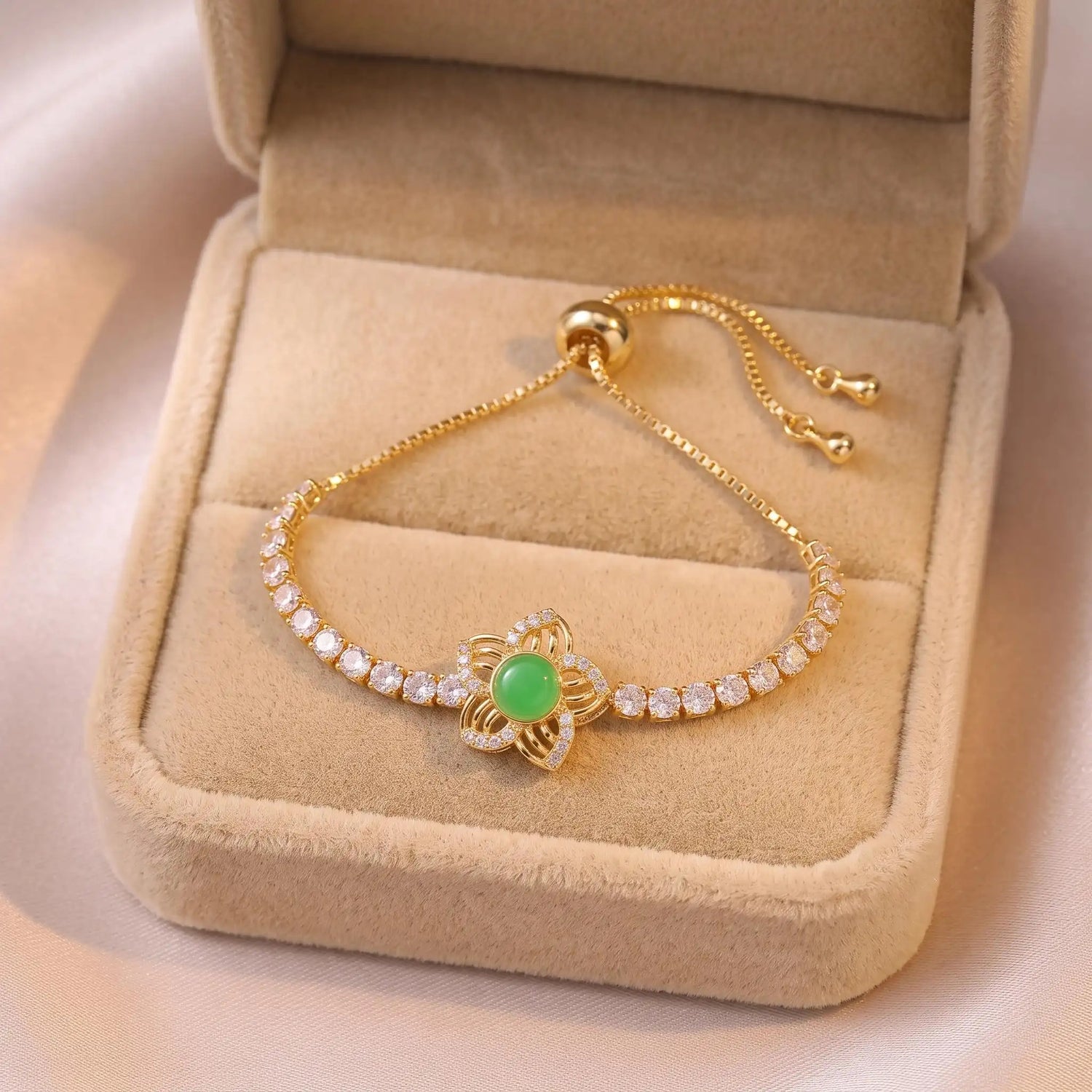 Green Flower Bracelet