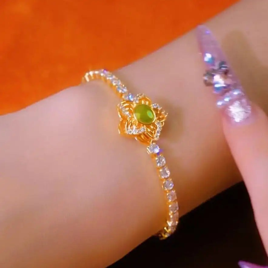 Green Flower Bracelet