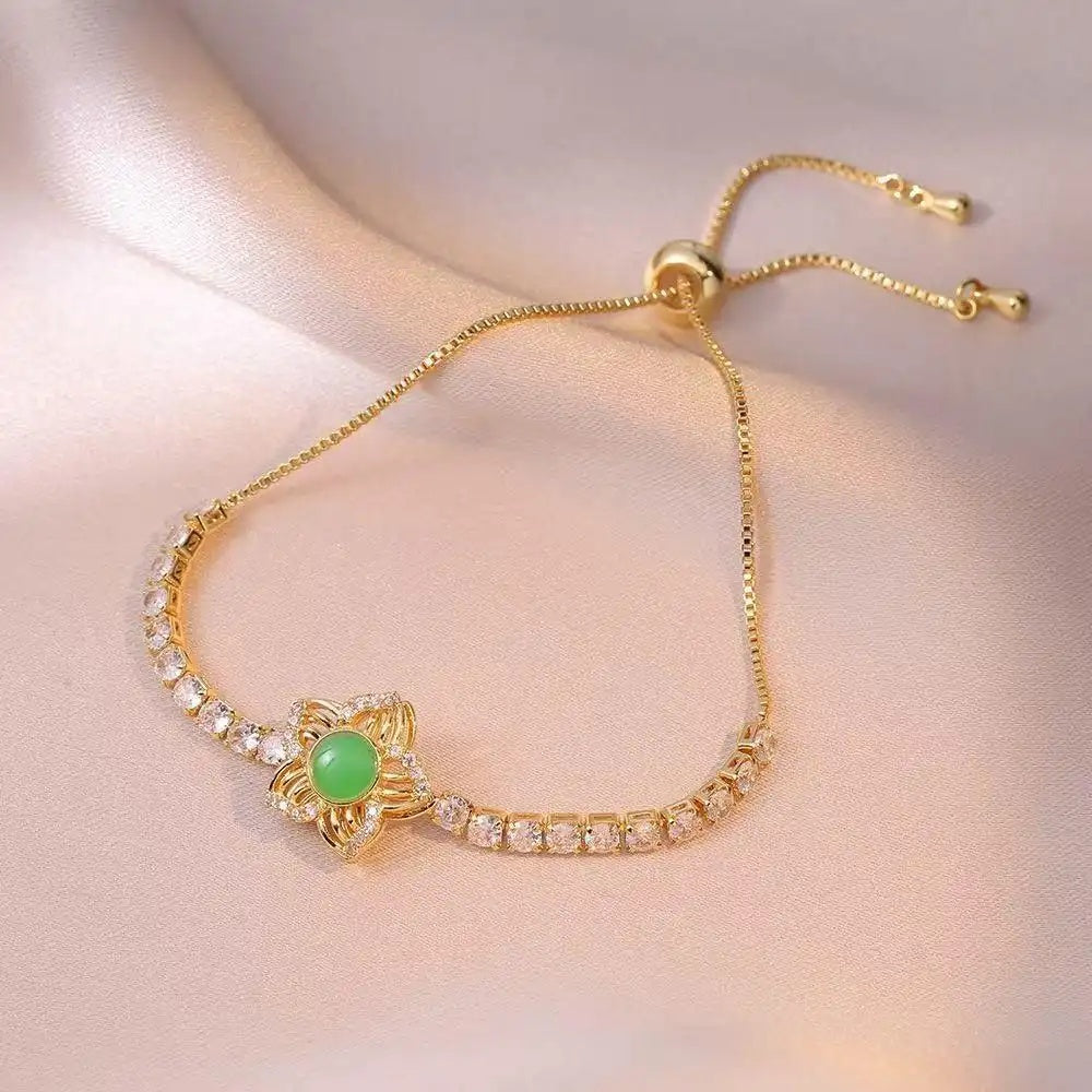 Green Flower Bracelet