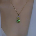 Green Flower Pendant Necklace