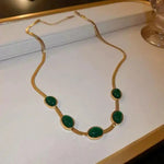 Green Geometric Necklace