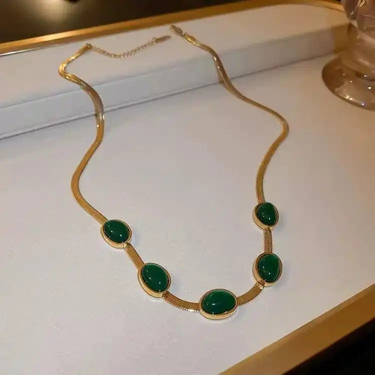 Green Geometric Necklace