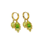 Green Leaf Hollow Double-Layer Hoop Earrings
