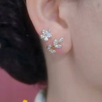 Green Leaf Stud Earrings