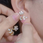 Green Leaf Stud Earrings