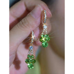 Green Long Minimalist Earrings