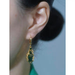 Green Maple Leaf Earrings
