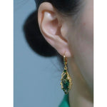 Green Maple Leaf Earrings