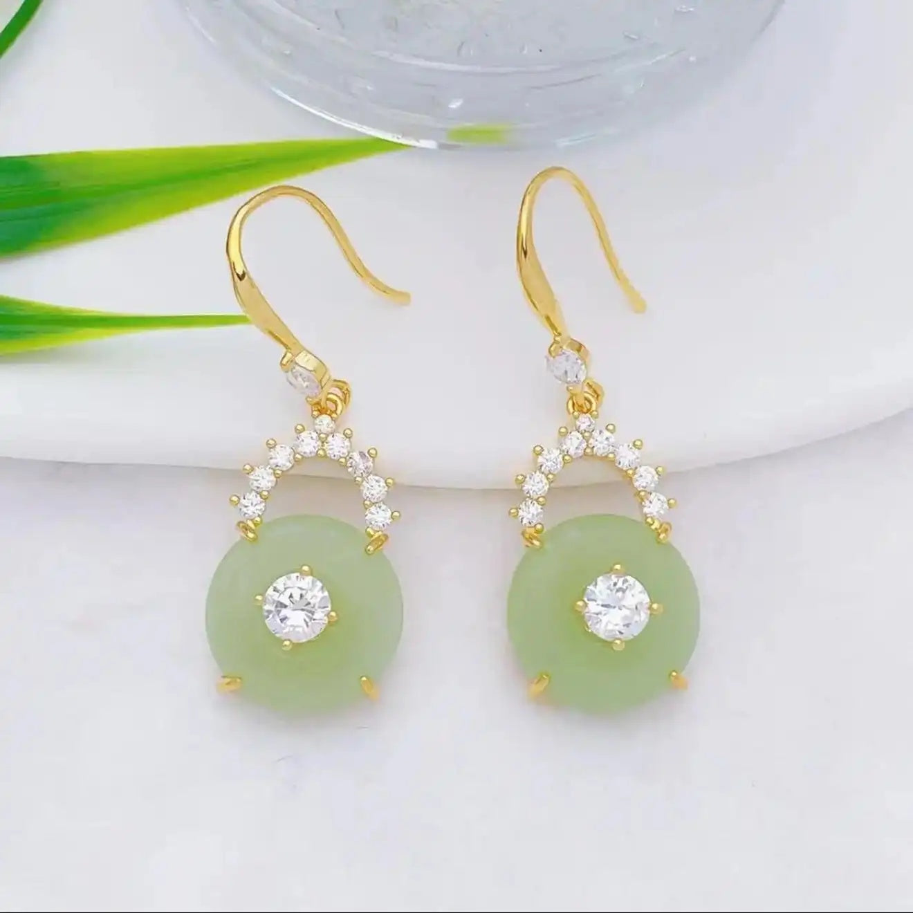 Green Peace Symbol Earrings