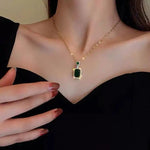 Green Square Crystal Jewelry Set