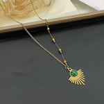 Green Teardrop Pendant Necklace