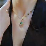 Green Teardrop Pendant Necklace