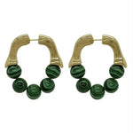 Green Vintage French Minimalist Earrings