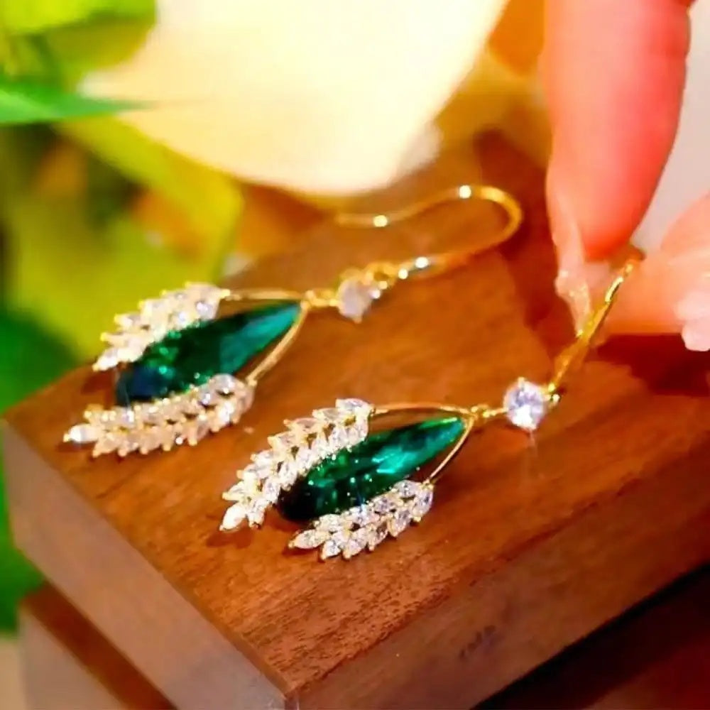 Green Wheat Stud Earrings