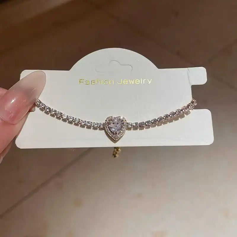 Heart Crystal Adjustable Commuting Bracelet