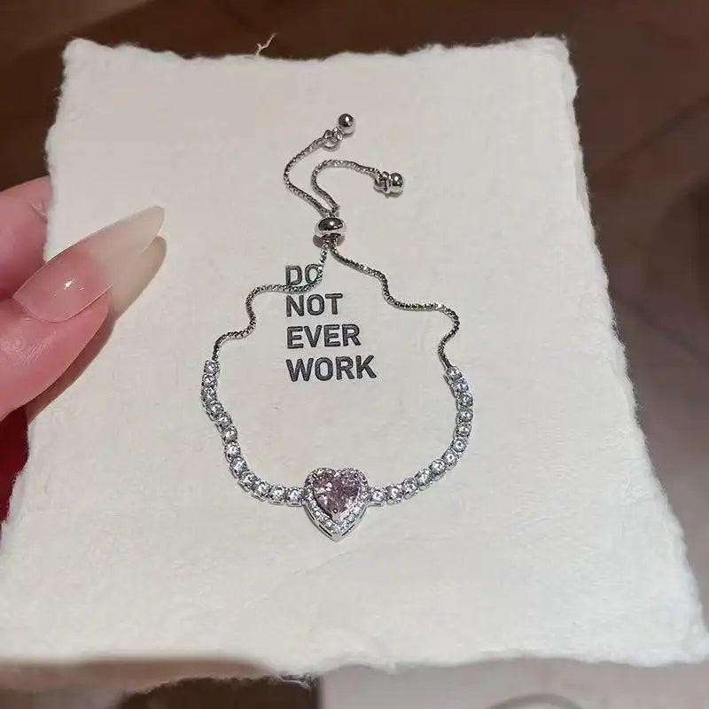 Heart Crystal Adjustable Commuting Bracelet