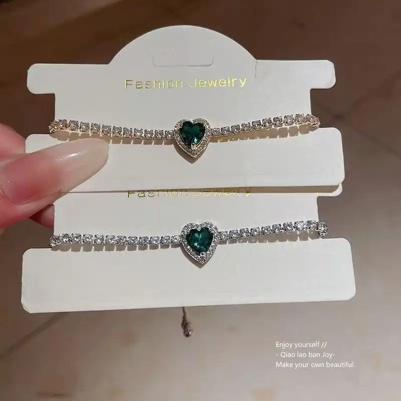 Heart Crystal Adjustable Commuting Bracelet