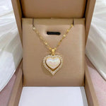 Heart Crystal Pearl Necklace